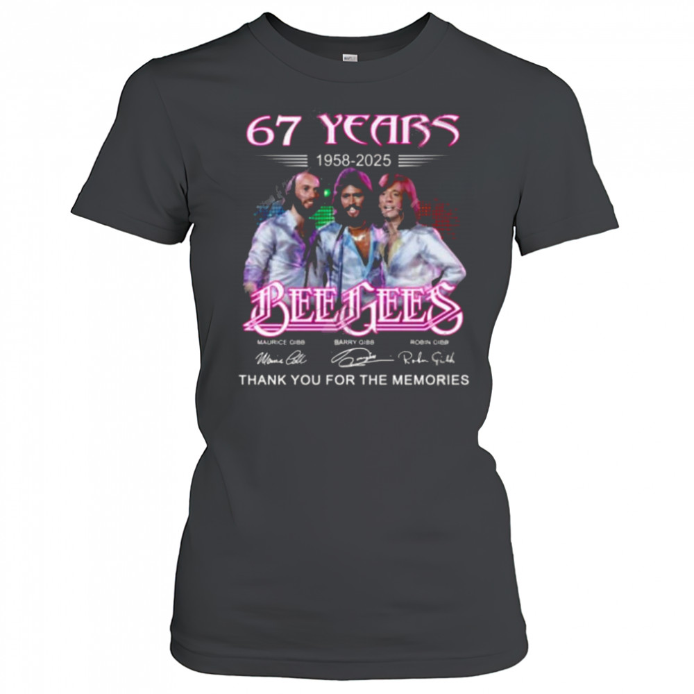 Bee Gees 67 Years 1958-2025 Thank You For The Memories Signatures Shirt Women's T-shirt