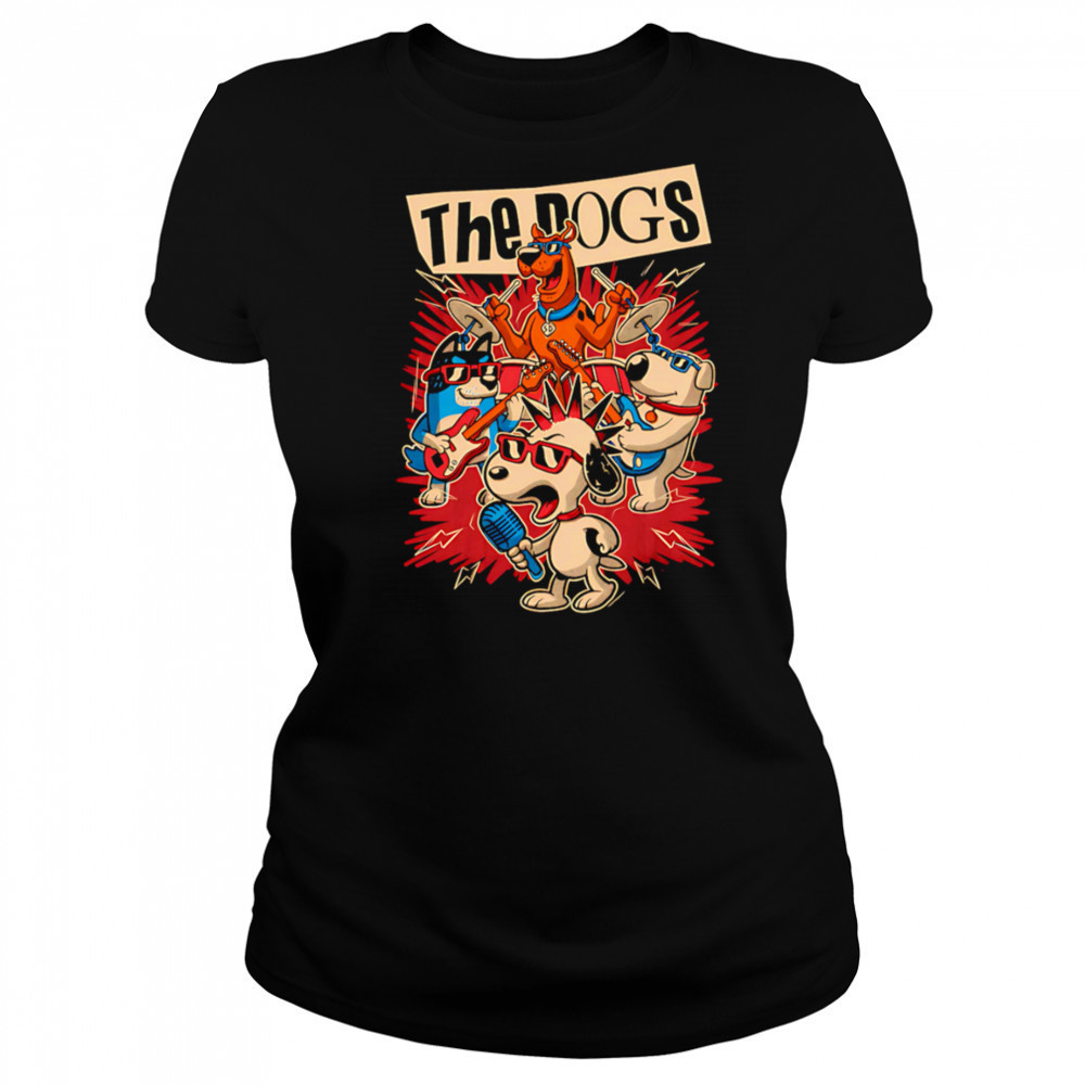 Cartoon Dog Band retro shirt Women's T-shirt