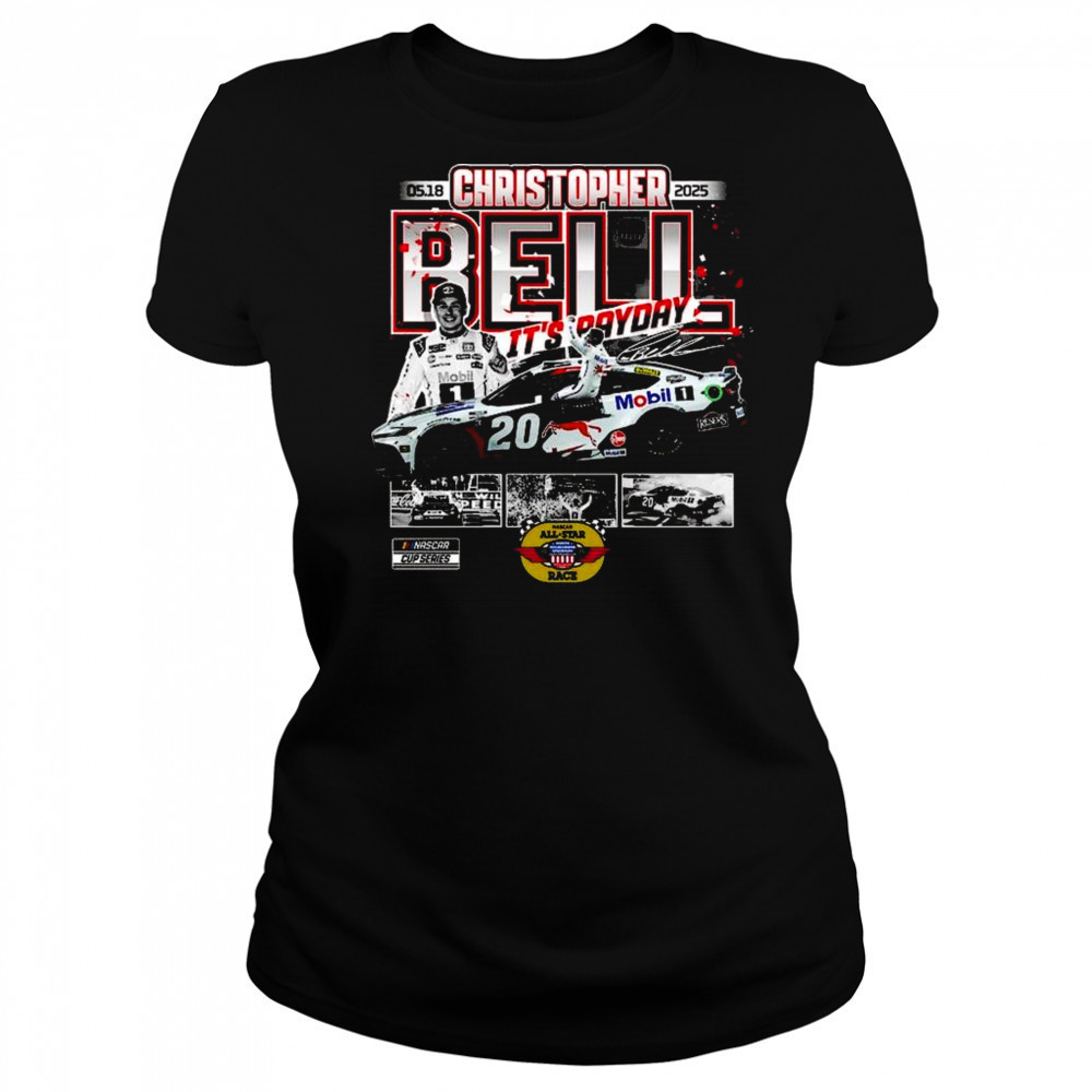 Christopher Bell Checkered Flag Sports Charcoal 2025 NASCAR All-Star Race Winner Shirt Women's T-shirt