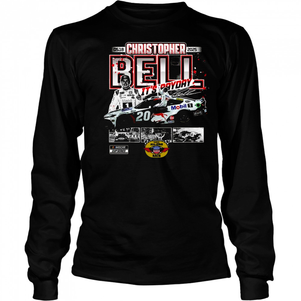 Christopher Bell Checkered Flag Sports Charcoal 2025 NASCAR All-Star Race Winner Shirt Long Sleeved