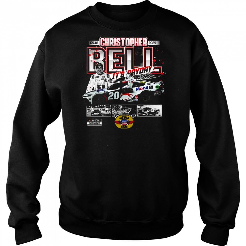 Christopher Bell Checkered Flag Sports Charcoal 2025 NASCAR All-Star Race Winner Shirt Hoodie