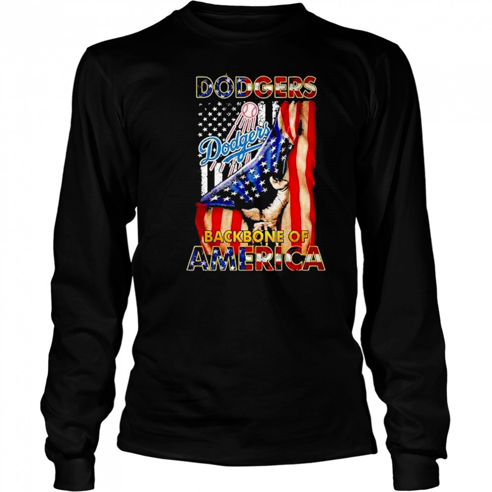 Dodgers Backbone Of America July 4th Shirt Long Sleeved