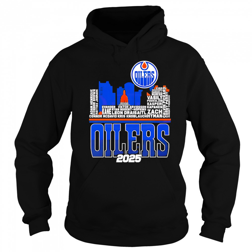 Edmonton Oilers Skyline Players Name 2025 Western Conference Finals shirt Sweatshirt