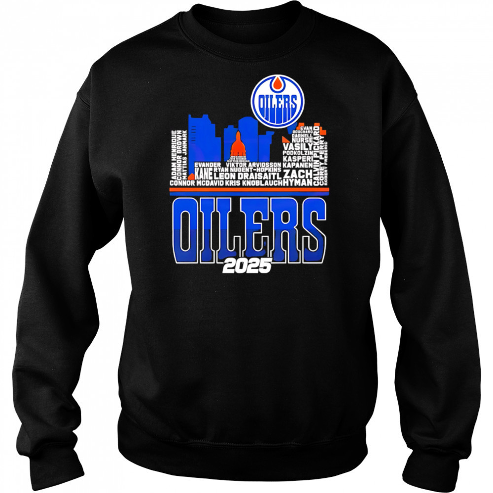 Edmonton Oilers Skyline Players Name 2025 Western Conference Finals shirt Hoodie