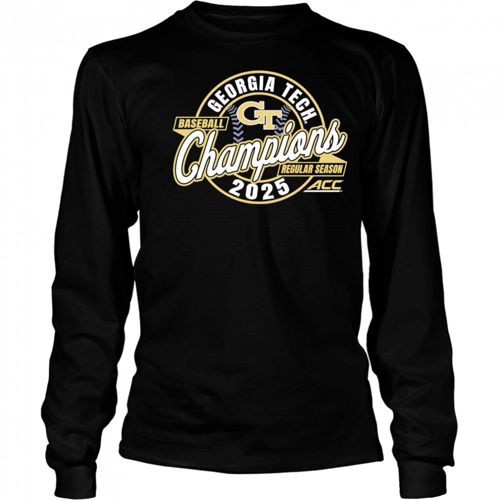Georgia Tech Yellow Jackets 2025 ACC Baseball Regular Season Champions shirt Long Sleeved