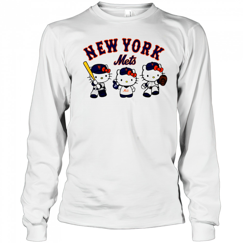 Hello Kitty x New York Mets MLB Baseball shirt Long Sleeved