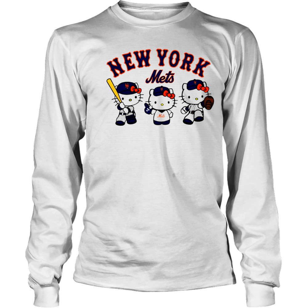 Hello Kitty x New York Mets MLB Baseball shirt Long Sleeved