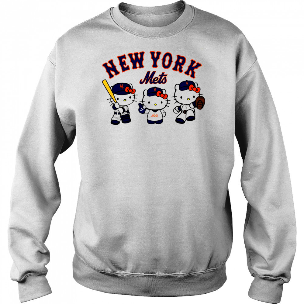 Hello Kitty x New York Mets MLB Baseball shirt Hoodie