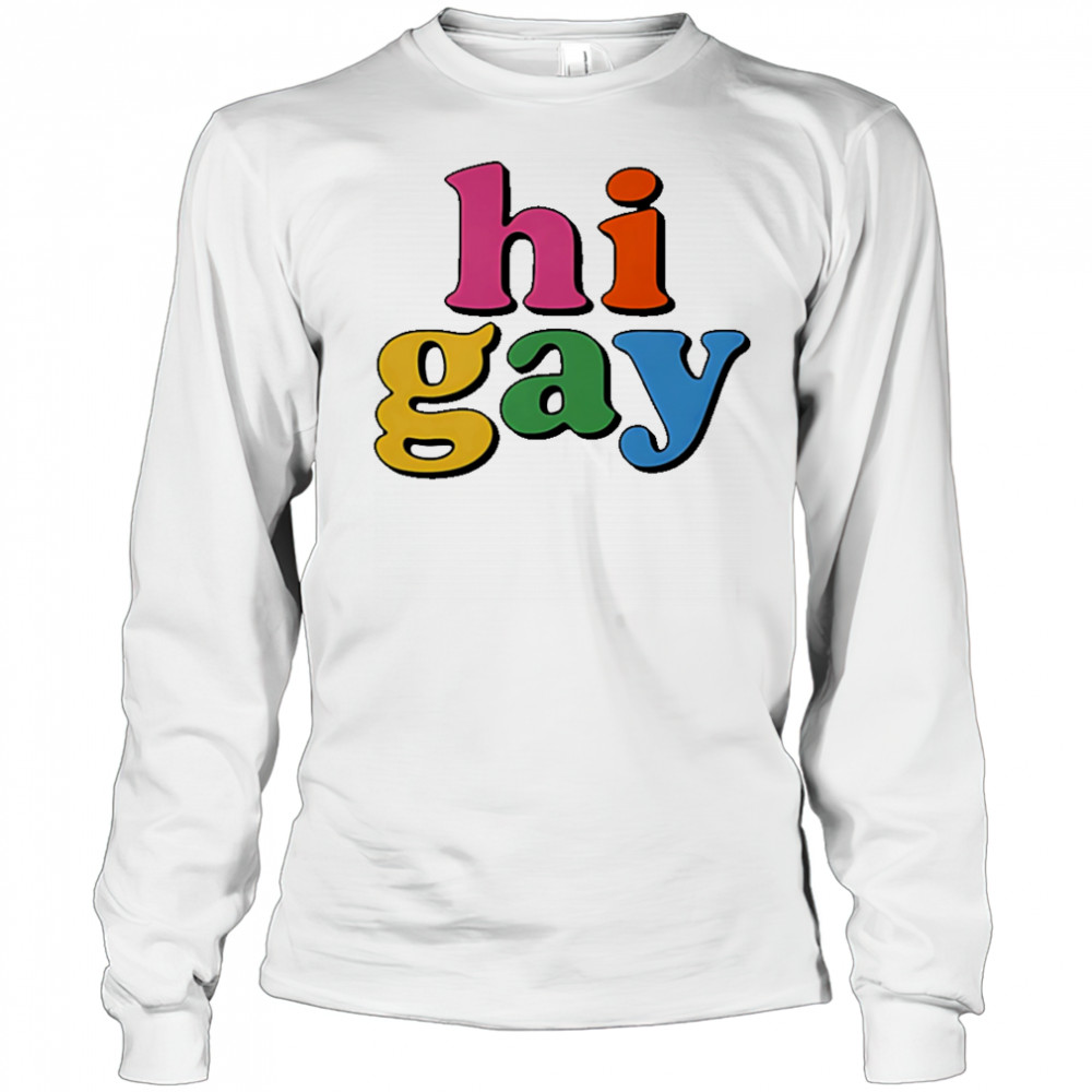 HI gay pride shirt Long Sleeved