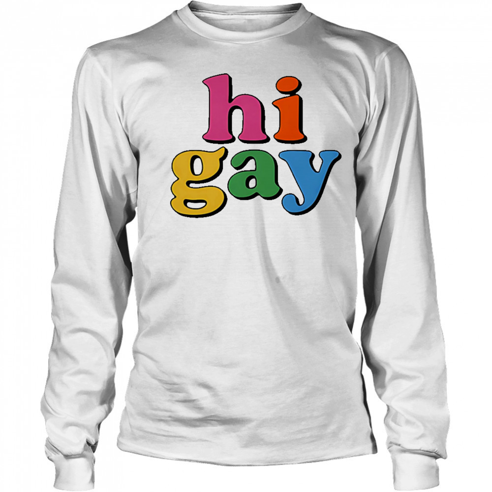 HI gay pride shirt Long Sleeved