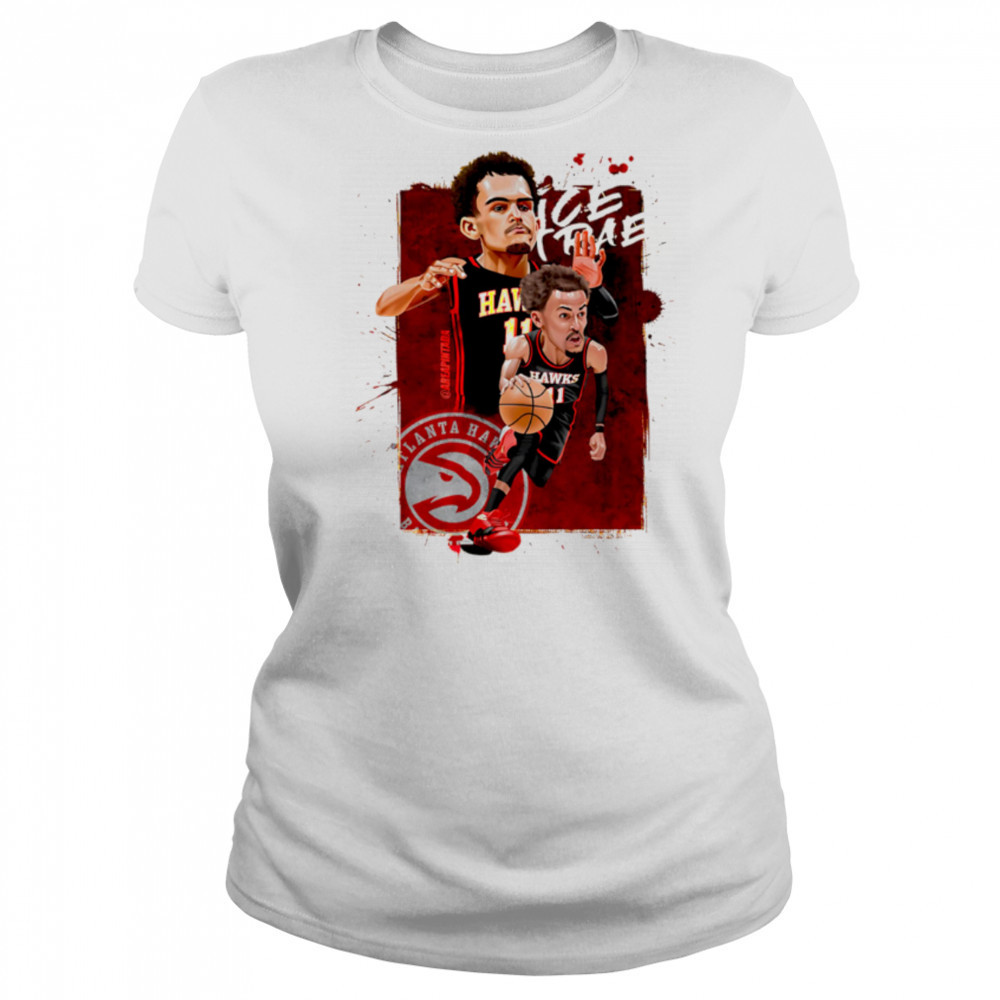 Ice Trae Trae Young Atlanta Hawks cartoon caricature shirt Women's T-shirt