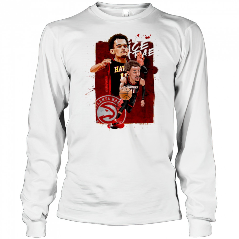 Ice Trae Trae Young Atlanta Hawks cartoon caricature shirt Long Sleeved