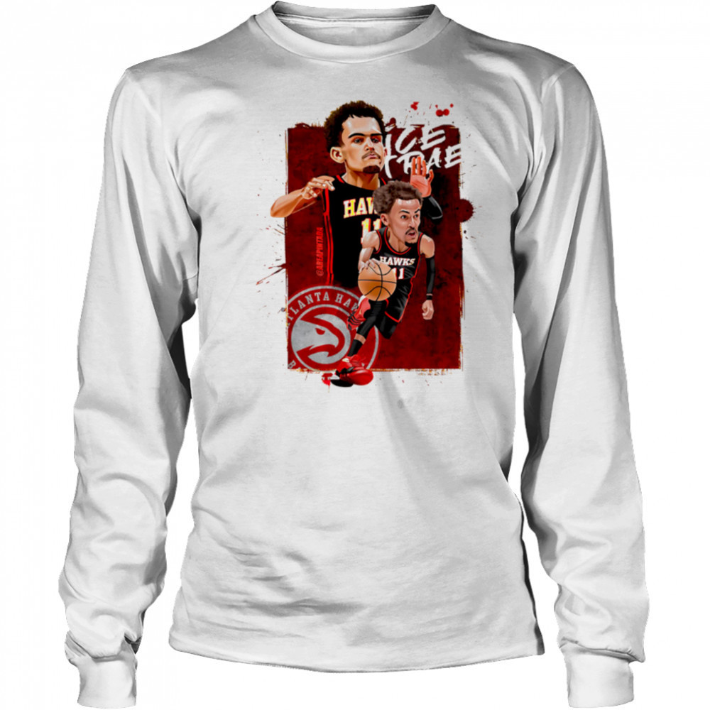 Ice Trae Trae Young Atlanta Hawks cartoon caricature shirt Long Sleeved