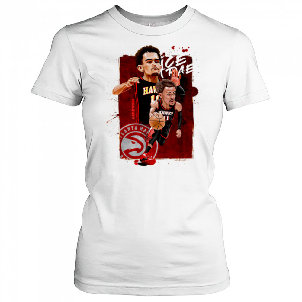 Ice Trae Trae Young Atlanta Hawks cartoon caricature shirt Women's T-shirt