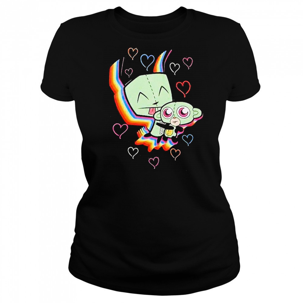 Invader Zim Gir Rainbow Hearts Shirt Women's T-shirt
