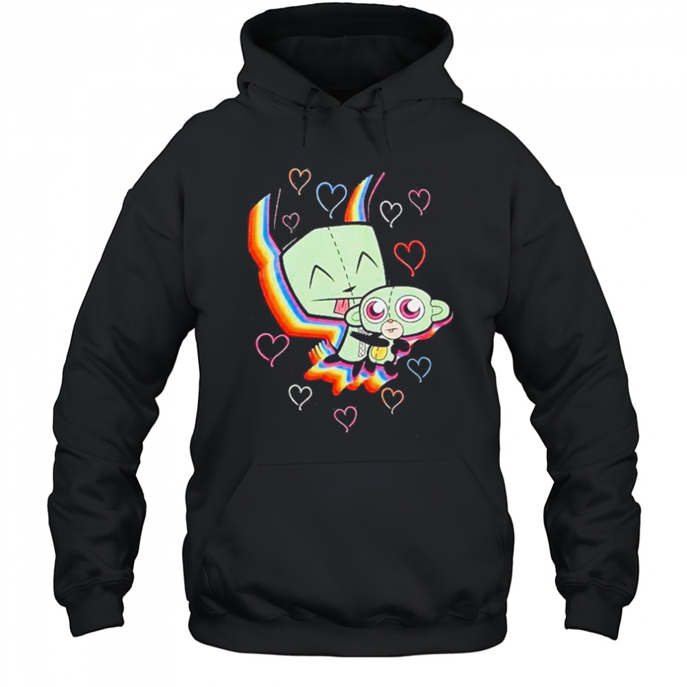 Invader Zim Gir Rainbow Hearts Shirt Hoodie