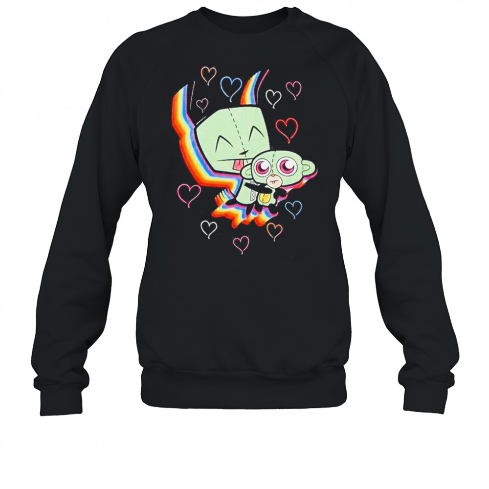 Invader Zim Gir Rainbow Hearts Shirt Sweatshirt