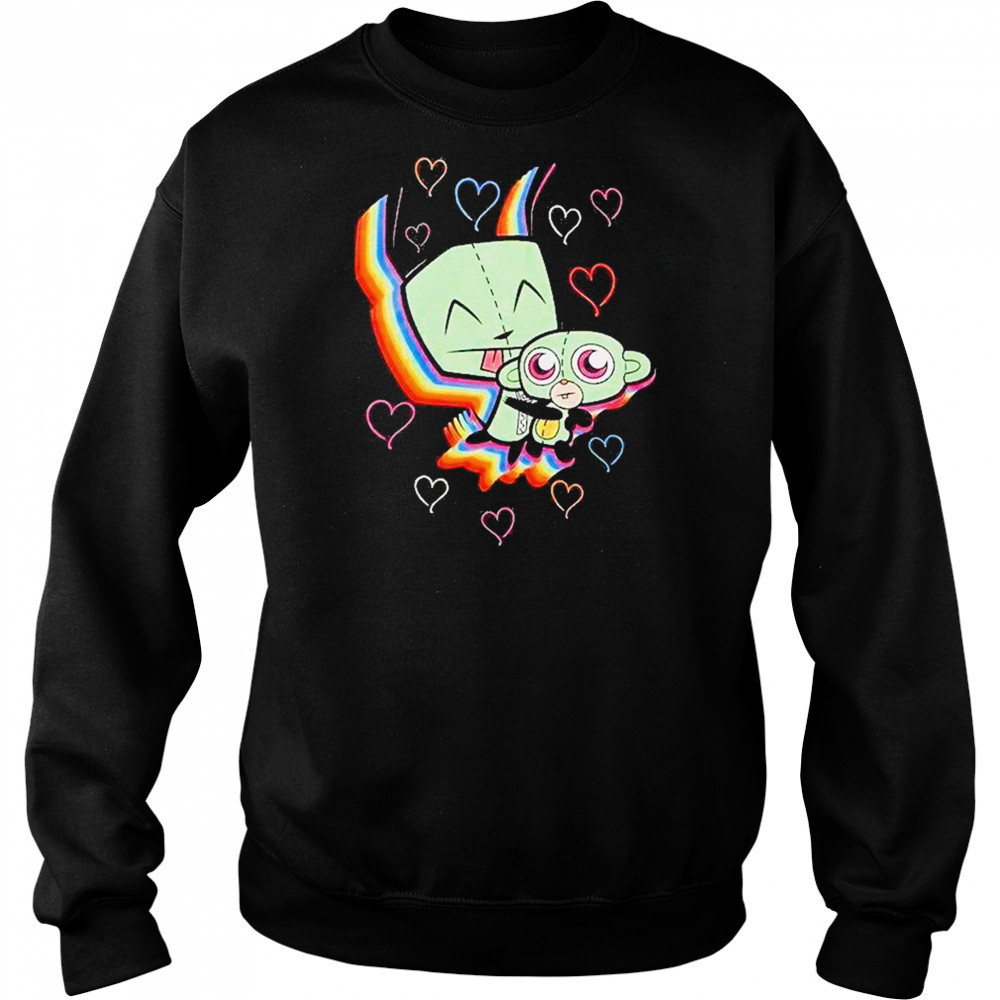 Invader Zim Gir Rainbow Hearts Shirt Hoodie