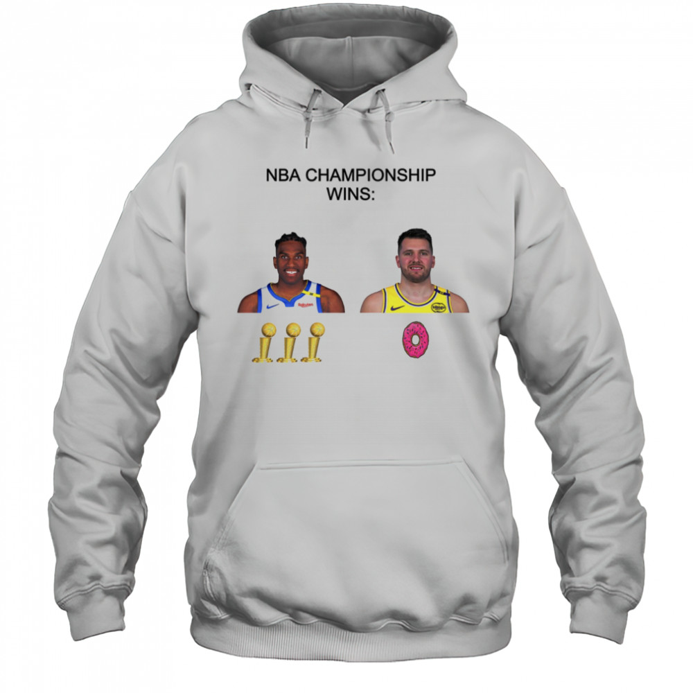 Kevon Looney Warriors x Luka Doncic Lakers NBA Championship wins trophy or donuts cake shirt Hoodie