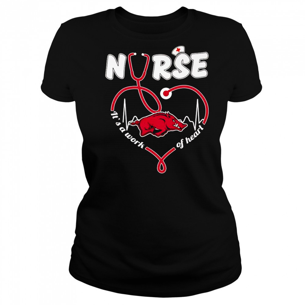 Nurse it’s a work of heart Arkansas Razorbacks shirt Women's T-shirt