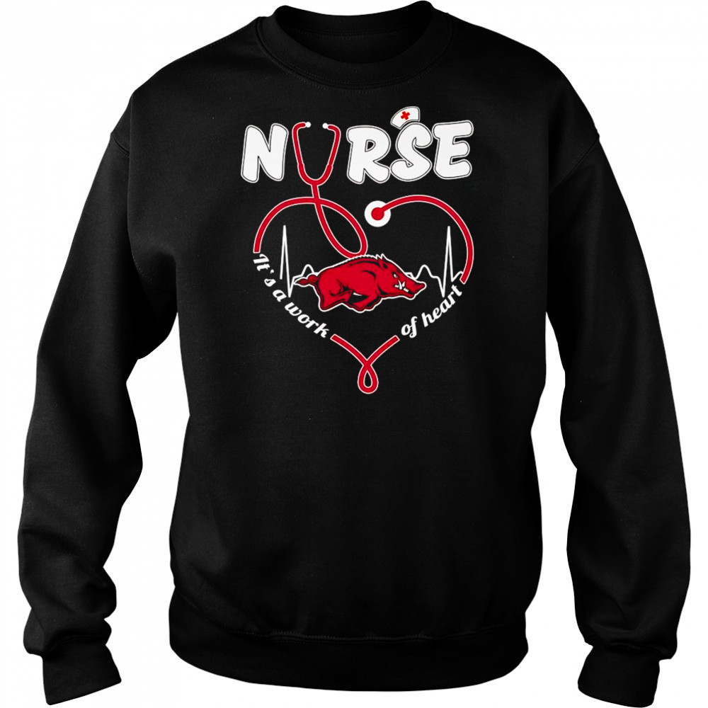 Nurse it’s a work of heart Arkansas Razorbacks shirt Hoodie