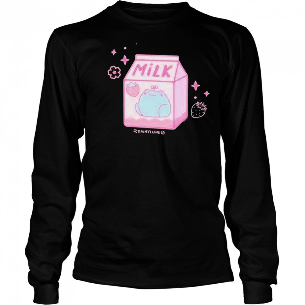 Rainylune Sprout The Frog Strawberry Milk Shirt Long Sleeved