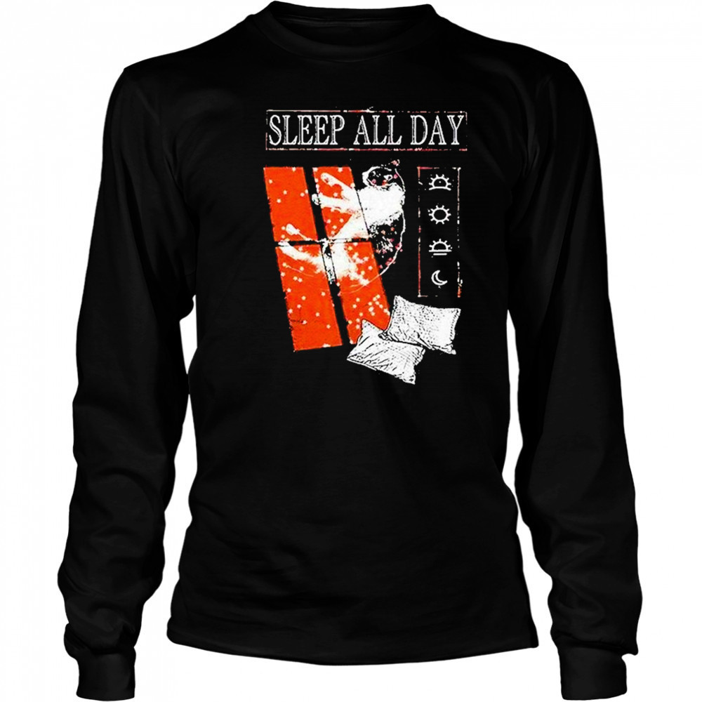 Sleep All Day Take A Cat Nap Shirt Long Sleeved