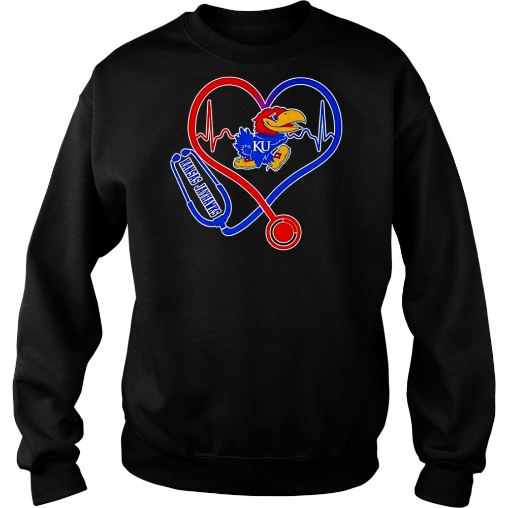 Stethoscope Heart Kansas Jayhawks T-Shirt Hoodie