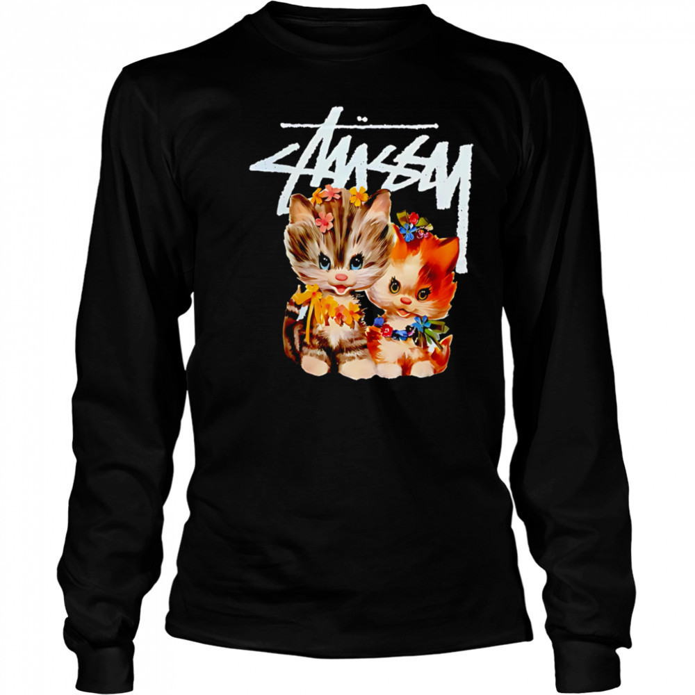 Stussy Cats funny cute shirt Long Sleeved
