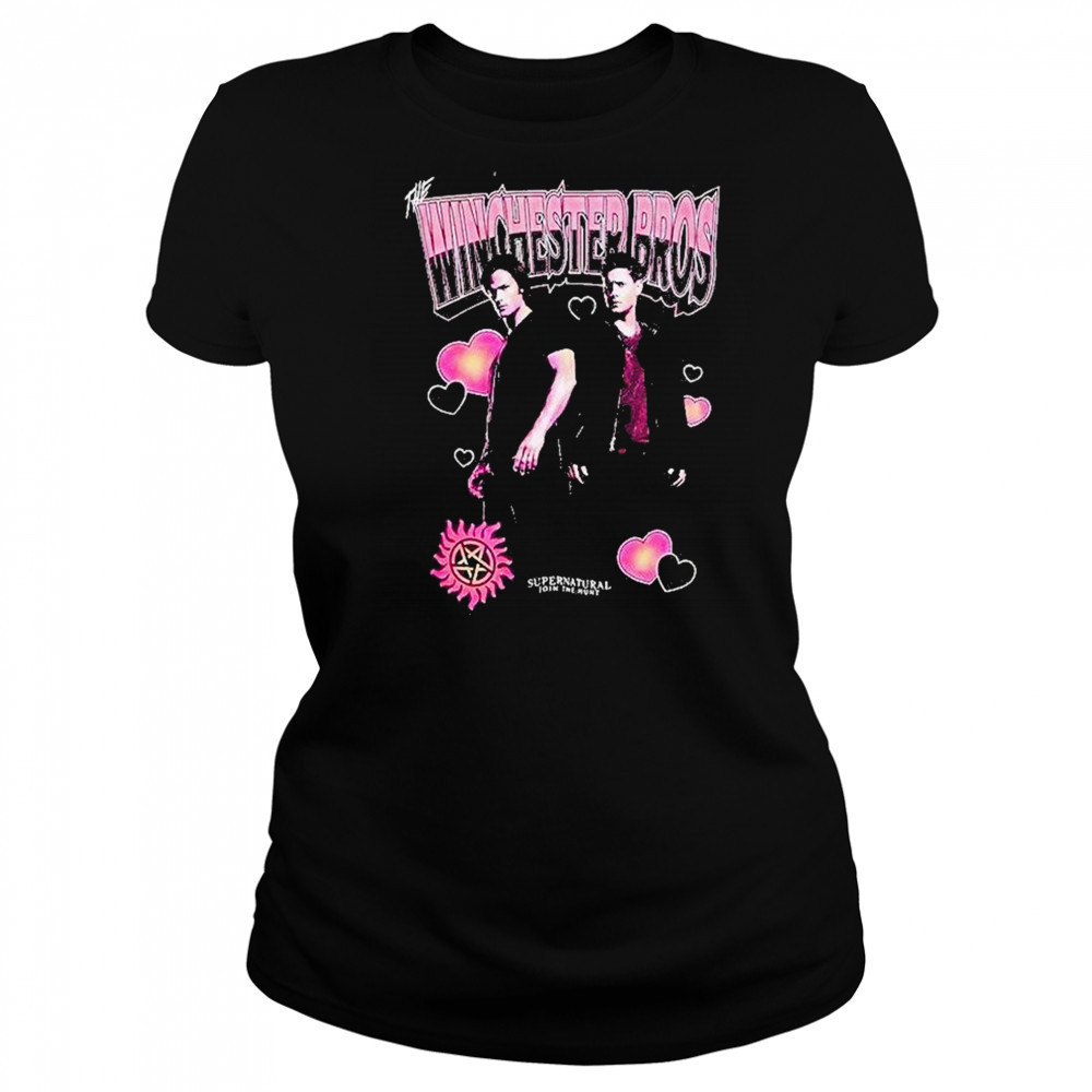 Supernatural Winchester Bros Portrait Hearts Shirt Women's T-shirt