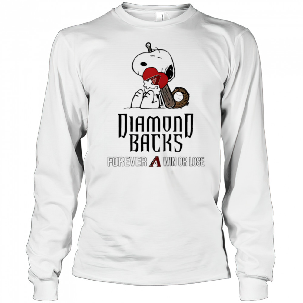 The Peanuts Movie Snoopy Forever Win Or Lose Baseball Arizona Diamondbacks shirt Long Sleeved