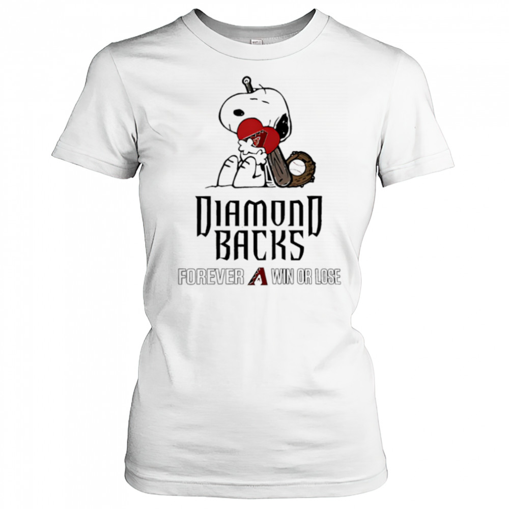 The Peanuts Movie Snoopy Forever Win Or Lose Baseball Arizona Diamondbacks shirt Women's T-shirt