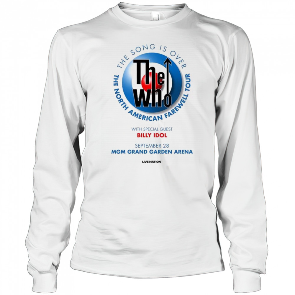 The Who The Song Is Over The North American Farewell Tour with Billy Idol Sept 28 2025 MGM Grand Garden Arena t-shirt Long Sleeved