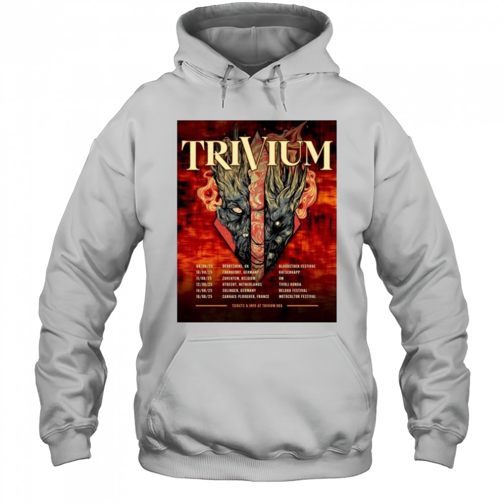 Trivium Band Tour 2025 European Headlining Dates Schedule Tour Dates t-shirt Hoodie