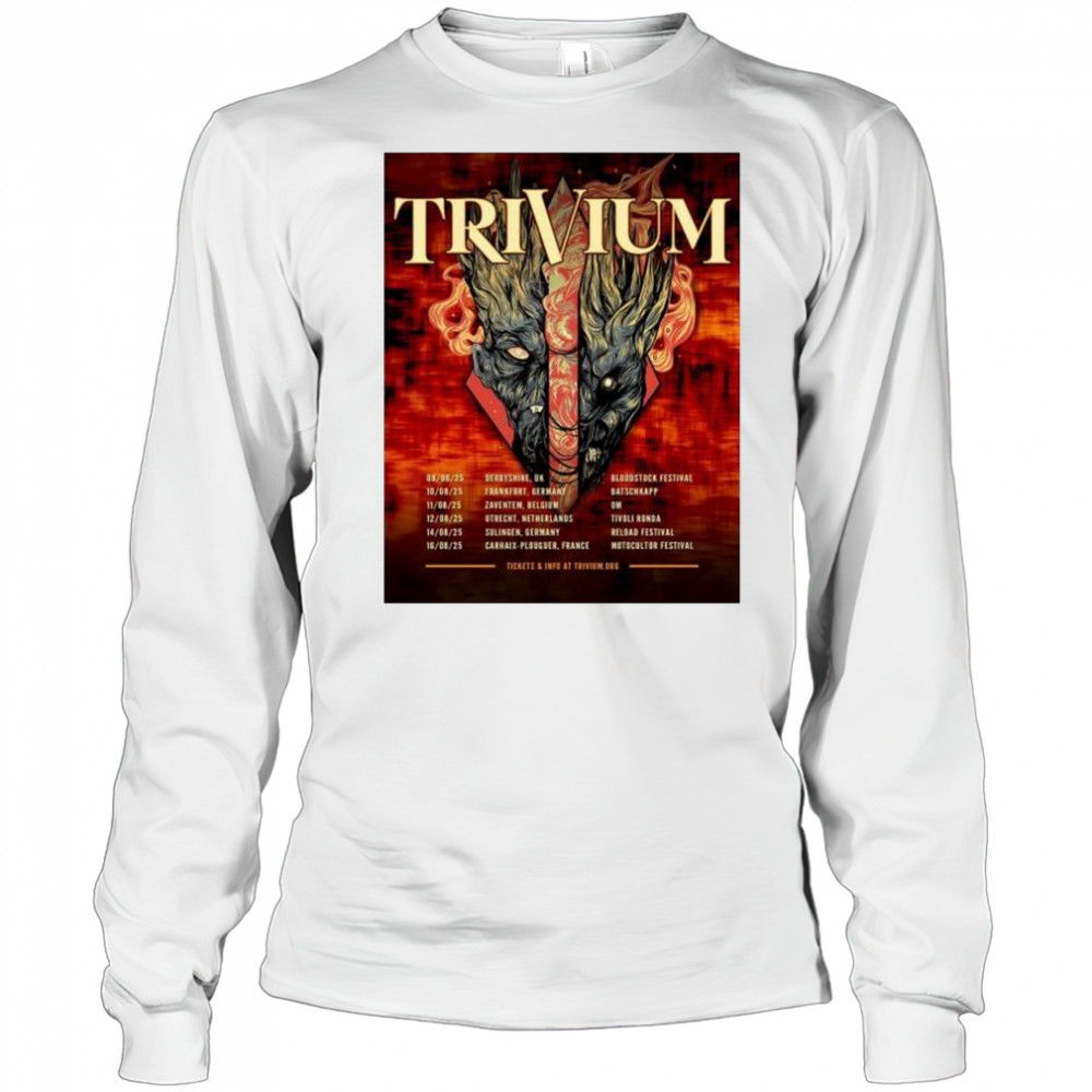 Trivium Band Tour 2025 European Headlining Dates Schedule Tour Dates t-shirt Long Sleeved
