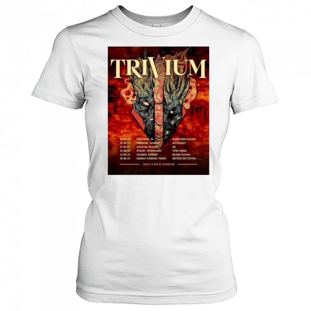 Trivium Band Tour 2025 European Headlining Dates Schedule Tour Dates t-shirt Women's T-shirt