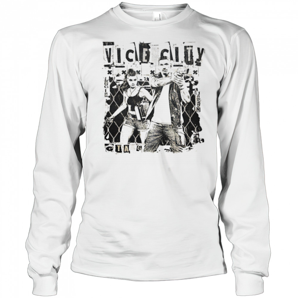 Vice City Gtag vintage black white shirt Long Sleeved