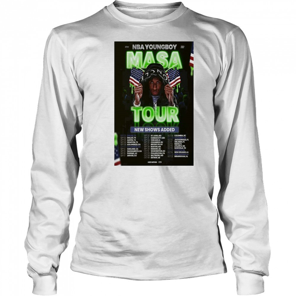 2025 Poster Hot YoungBoy Never Broke Again Announces 2025 MASA Tour shirt Long Sleeved