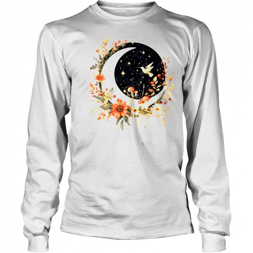 Aesthetic Cottagecore Moon Botanical Mushrooms Gardening shirt Long Sleeved