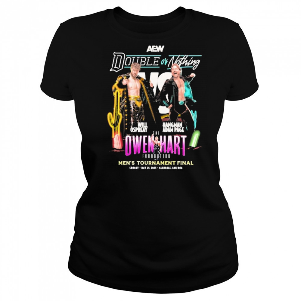 AEW Double or Nothing 2025 Will Ospreay vs Hangman Adam Page Owen Hart Foundation Men’s Final Matchup t-shirt Women's T-shirt