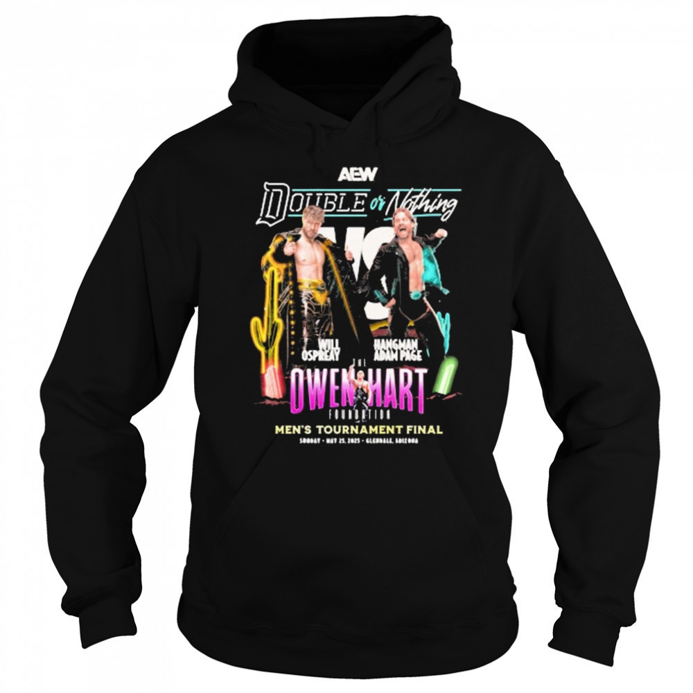 AEW Double or Nothing 2025 Will Ospreay vs Hangman Adam Page Owen Hart Foundation Men’s Final Matchup t-shirt Sweatshirt
