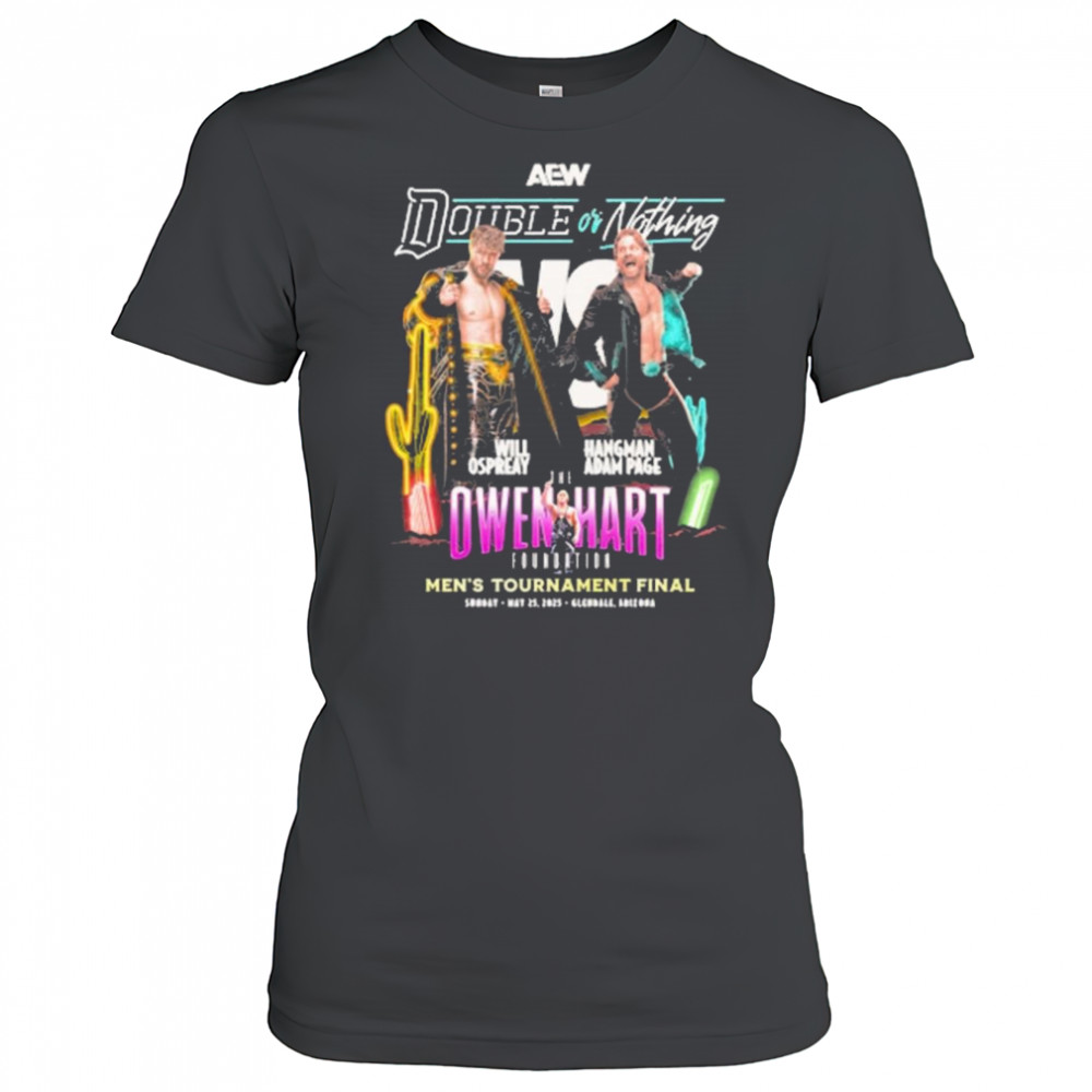 AEW Double or Nothing 2025 Will Ospreay vs Hangman Adam Page Owen Hart Foundation Men’s Final Matchup t-shirt Women's T-shirt
