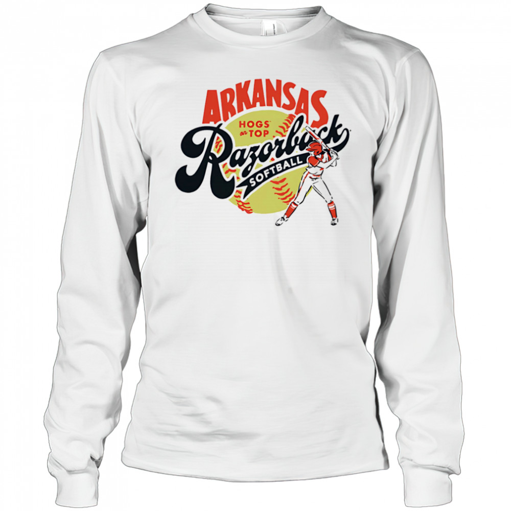 Arkansas Razorbacks Softball Hogs on top shirt Long Sleeved