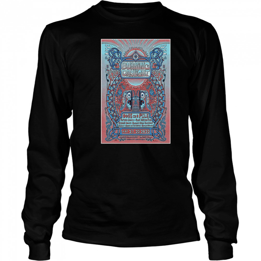 Burning Day Light Dogs In A Pile Wonderland Forest Lafayette NY May 23-25 2025 Concert t-shirt Long Sleeved