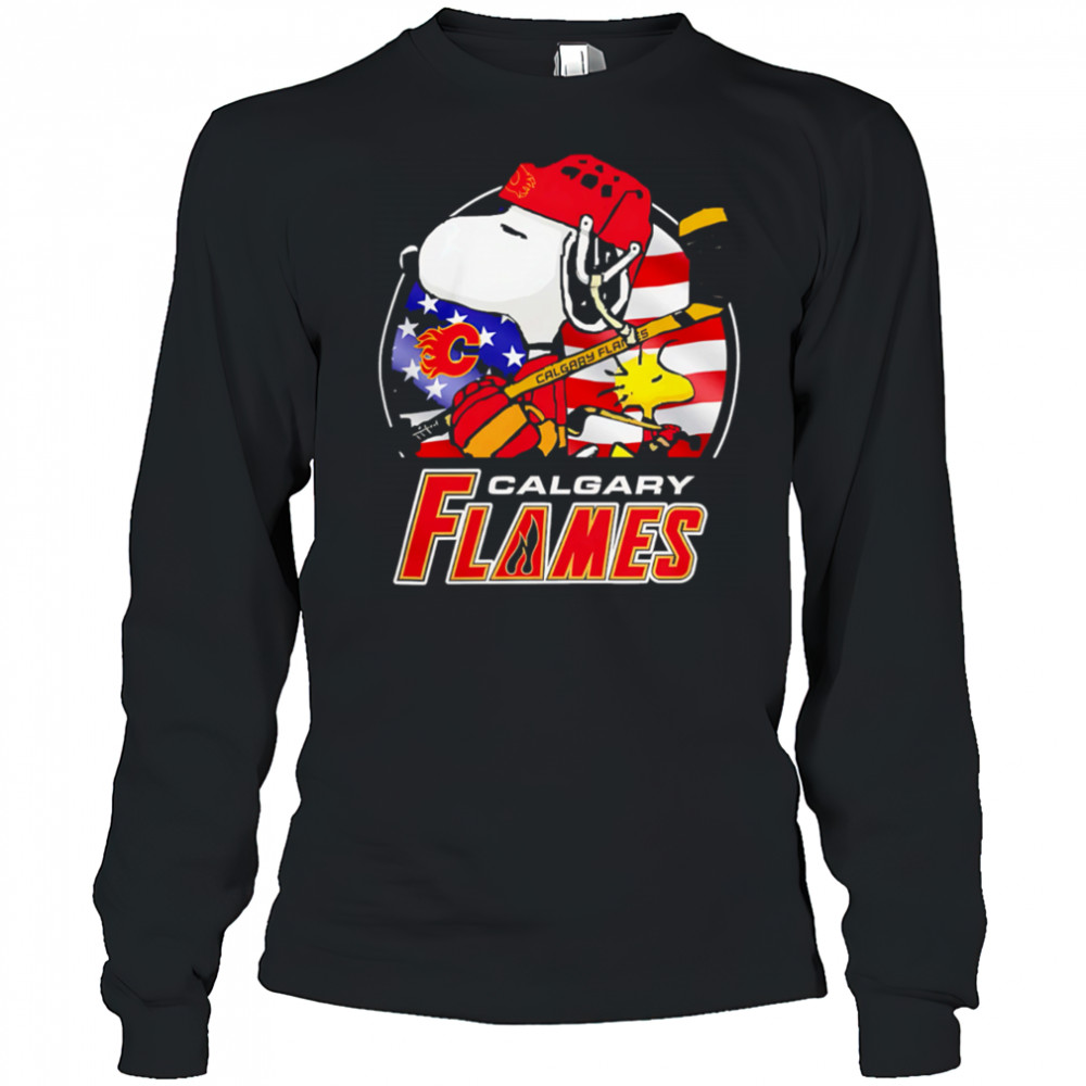 Calgary Flames Ice Hockey Snoopy And Woodstock Nhl shirt Long Sleeved