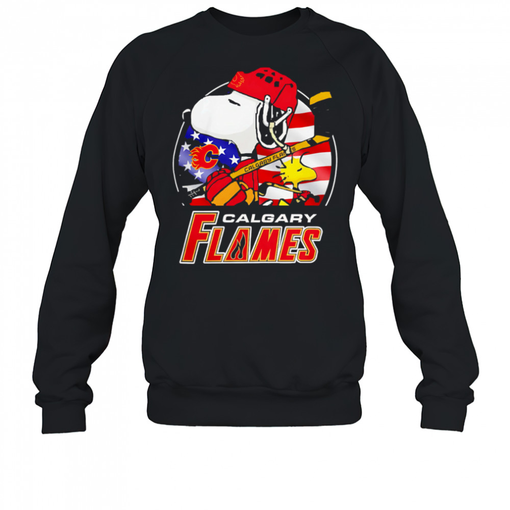 Calgary Flames Ice Hockey Snoopy And Woodstock Nhl shirt Sweatshirt