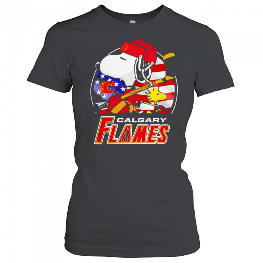 Calgary Flames Ice Hockey Snoopy And Woodstock Nhl shirt Women's T-shirt