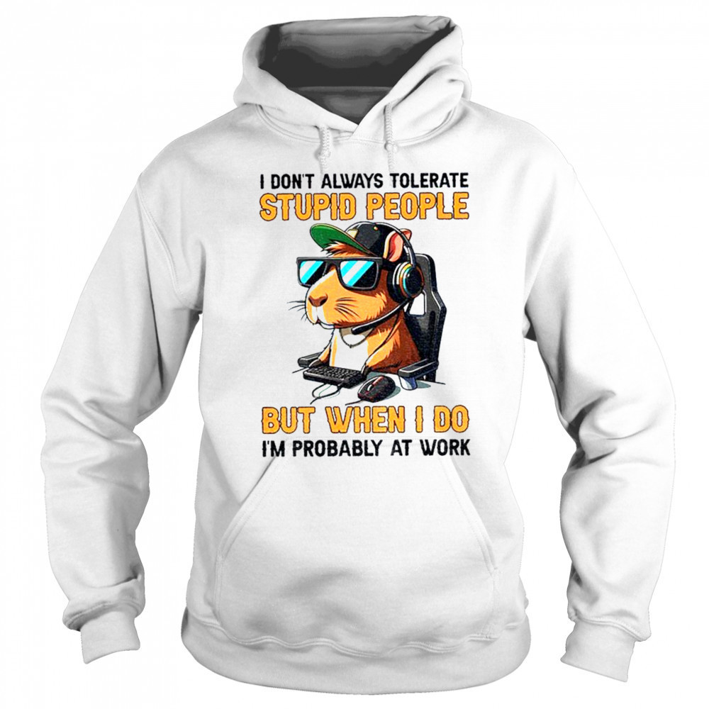 Capybara I don’t always tolerate stupid people but when I do I’m probably at work shirt Sweatshirt
