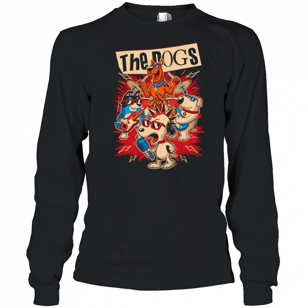 Cartoon Dog Band retro shirt Long Sleeved
