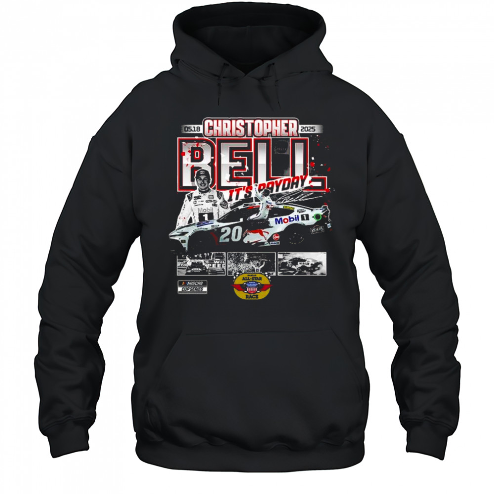 Christopher Bell Checkered Flag Sports Charcoal 2025 NASCAR All-Star Race Winner Shirt Hoodie